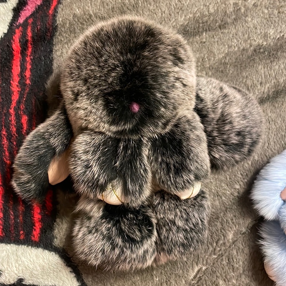 Plush fur rabbit key chain